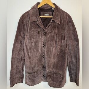 i.e. Relaxed Woman Brown Suede Leather Jacket Size 2XL